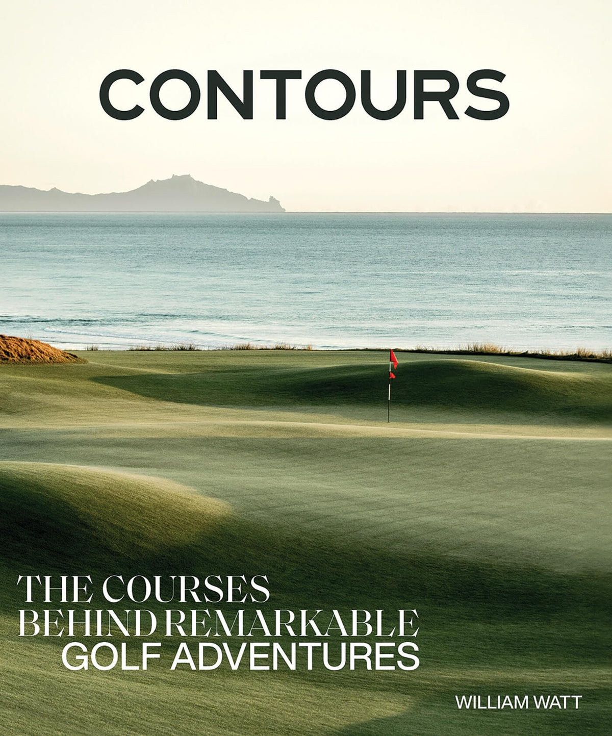 Hardie Grant Books Contours cover highlights iconic golf-course journeys for enthusiasts seeking design-inspired travel ideas.