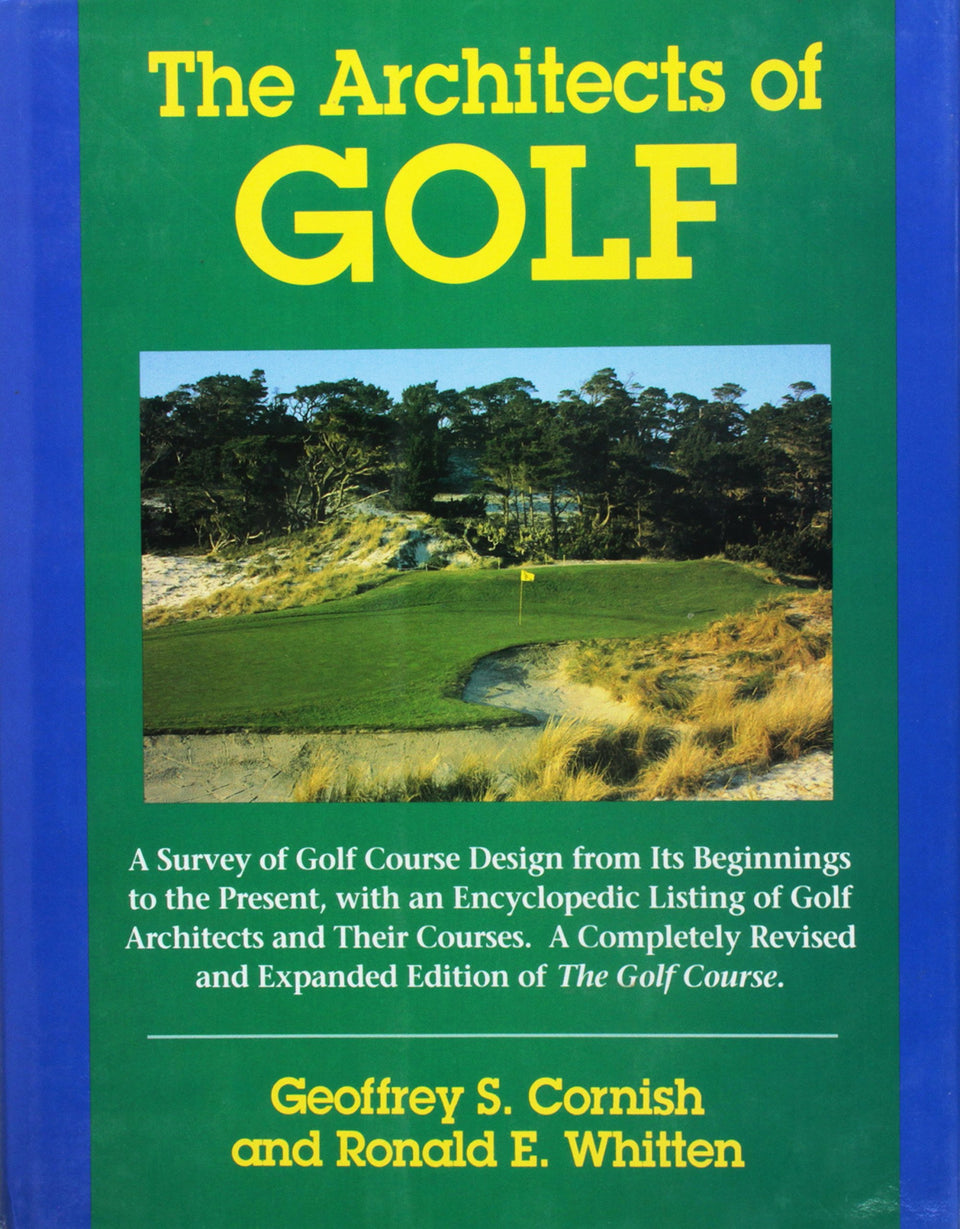 HarperCollins Architects of Golf book cover with design sketches and course history insights for enthusiasts.