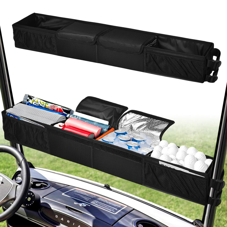HarvMax golf cart front storage tray no drill install for easy setup