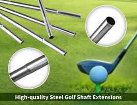 Hateenru golf extensions packaging contents shows all five extenders for easy club setup.