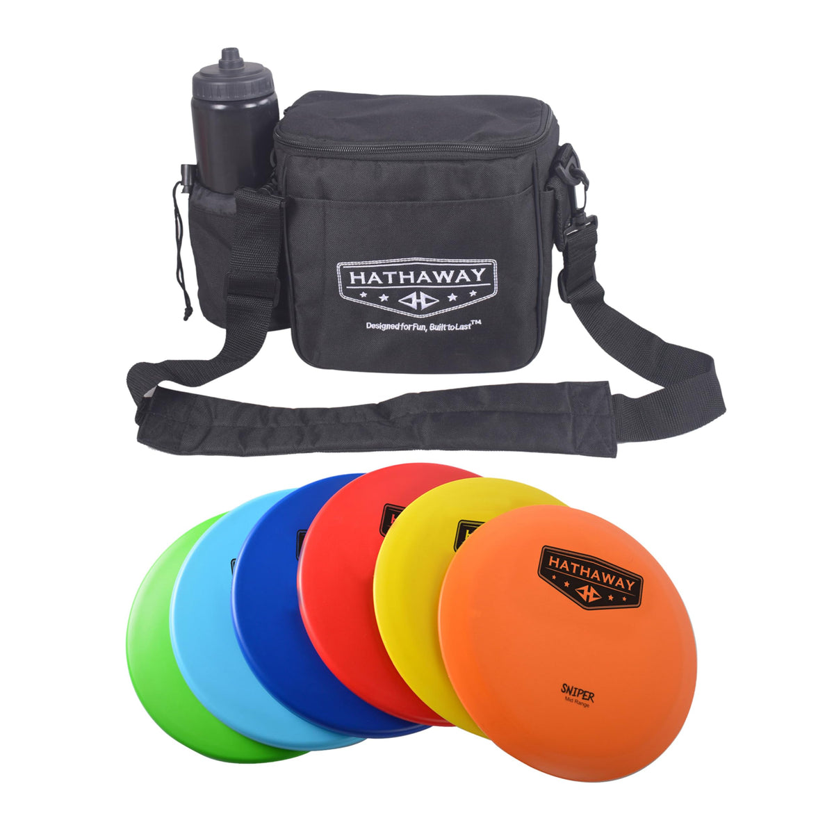 Hathaway Disc Golf Starter Set bag image showing portability for easy rounds.