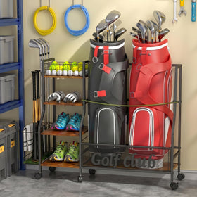 HavenlyYouth wood shelves providing sturdy storage for gear and accessories.