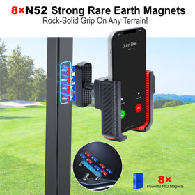 8 N52 magnets close-up showing ultra-strong hold on steel bars