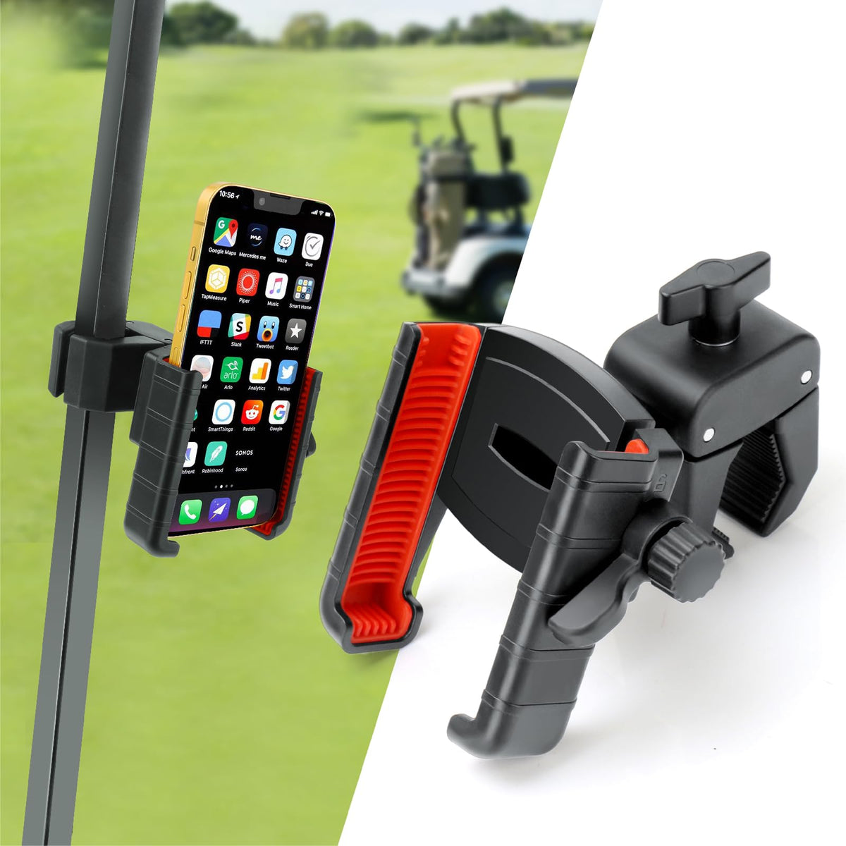 Haxmuti golf cart phone holder with swivel angle for flexible viewing