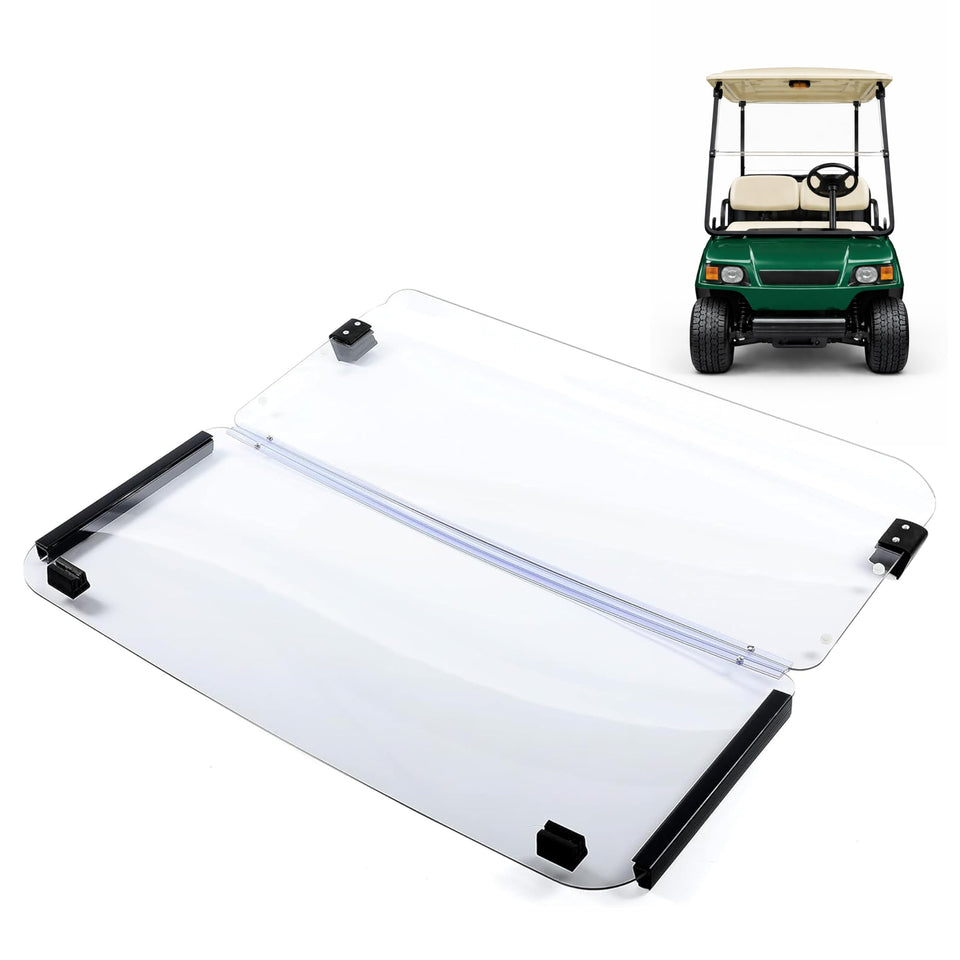 HECASA clear windshield for Yamaha G2/G9 front view with enhanced visibility.