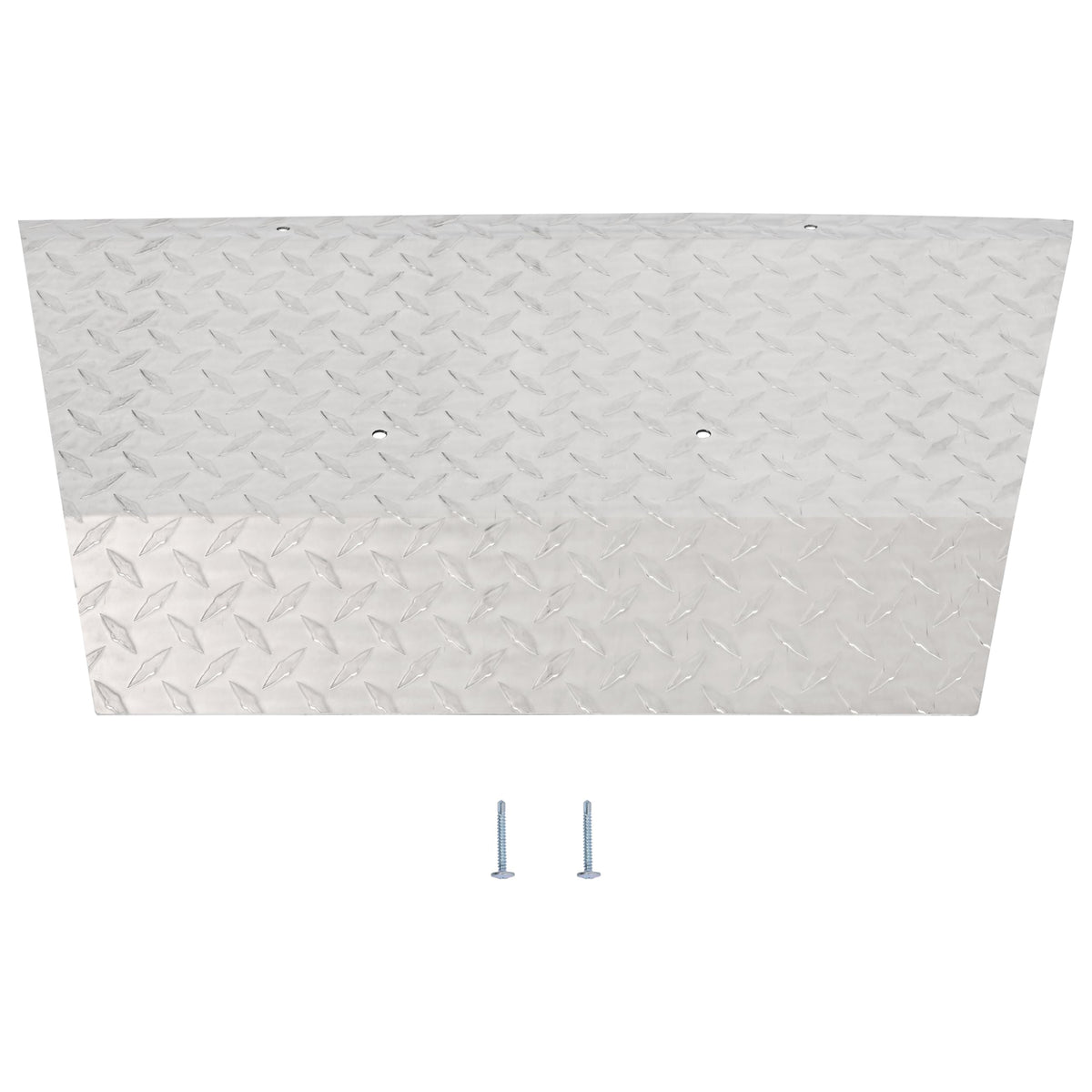 Close-up of HECASA aluminum diamond plate bumper showing durable finish on metal.