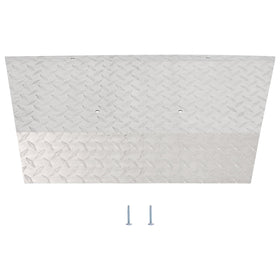 Close-up of HECASA aluminum diamond plate bumper showing durable finish on metal.