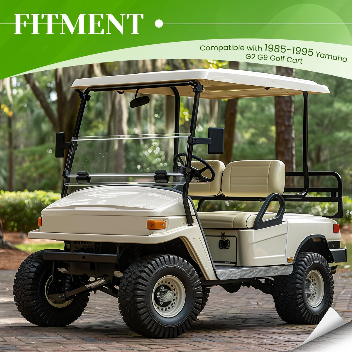 HECASA folding windshield closed position protects cab from rain and debris.