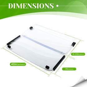 HECASA folding windshield open position allows airflow while riding.