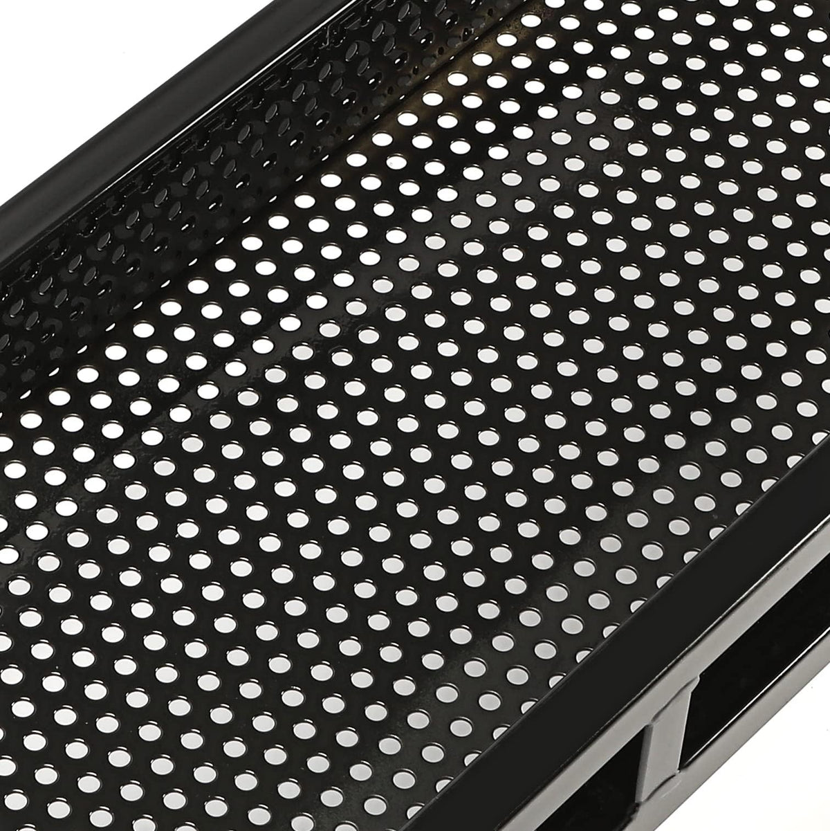 HECASA front basket with black powder-coated steel finish resists rust