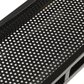 HECASA front basket with black powder-coated steel finish resists rust