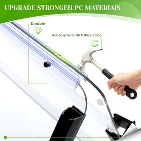 HECASA high-clarity plastic windshield stays clear and durable over time.
