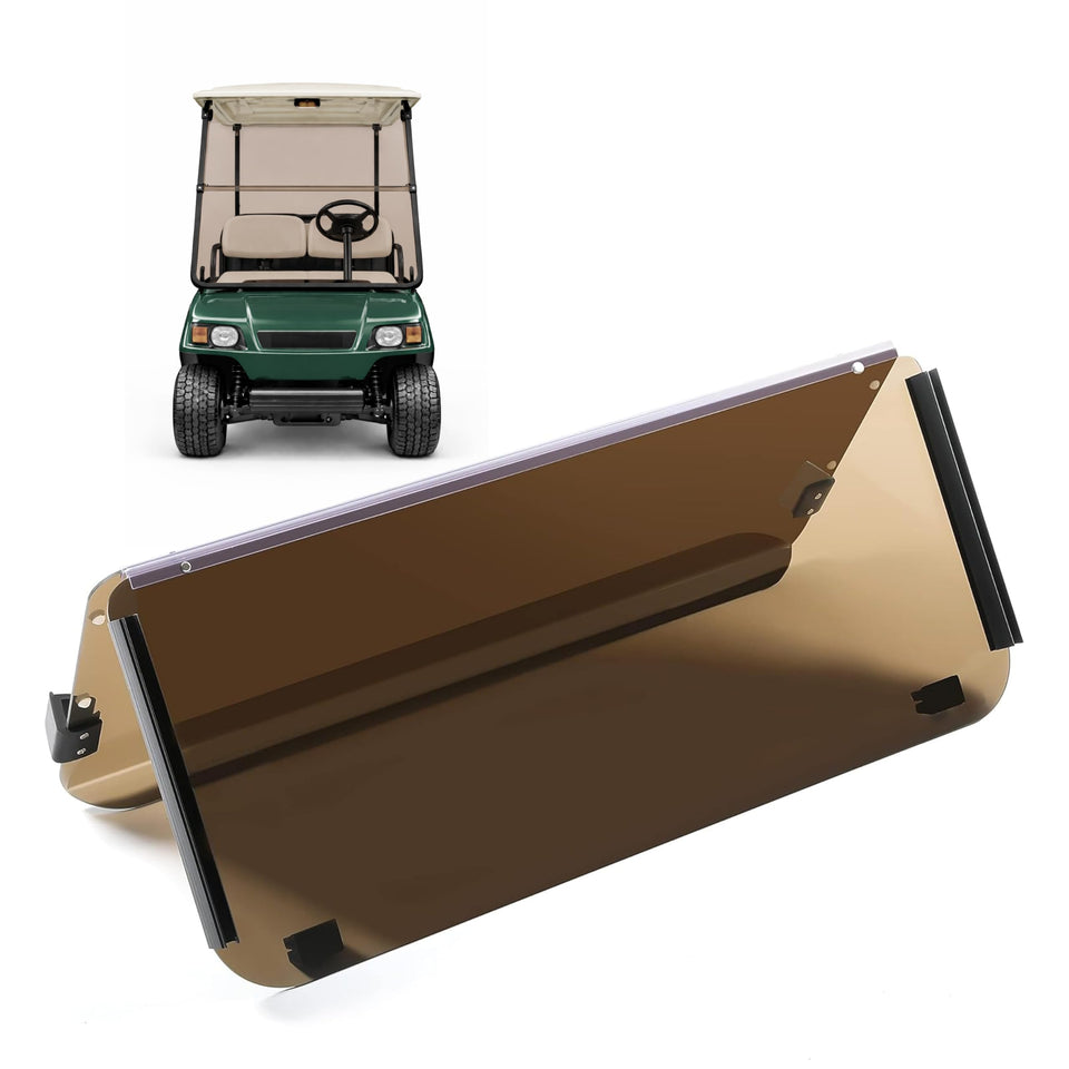 HECASA tinted windshield on Yamaha G2/G9 front view reduces sun glare for clearer outdoor riding