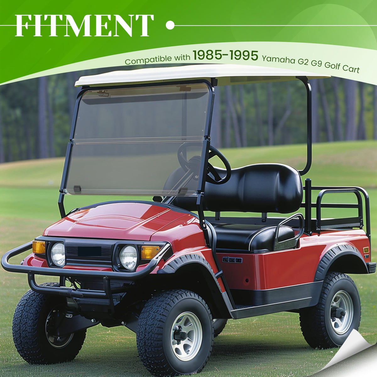 HECASA tinted windshield Yamaha G2/G9 side profile for wind protection and visibility