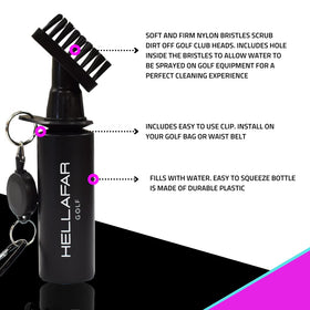Hellafar Golf 3-in-1 groove cleaner tackles dirt in club grooves