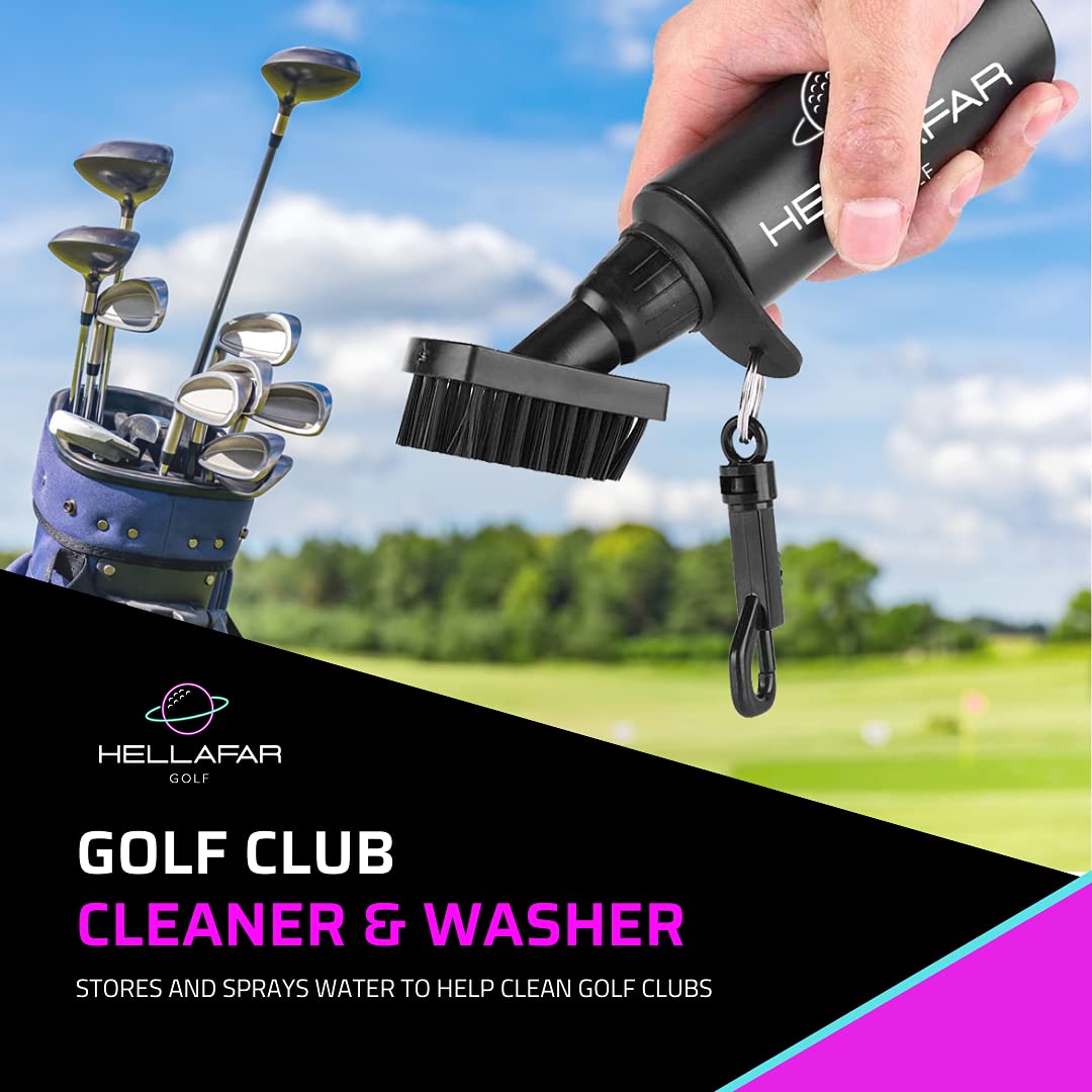 Hellafar Golf water bottle brush for quick on-course cleaning between holes