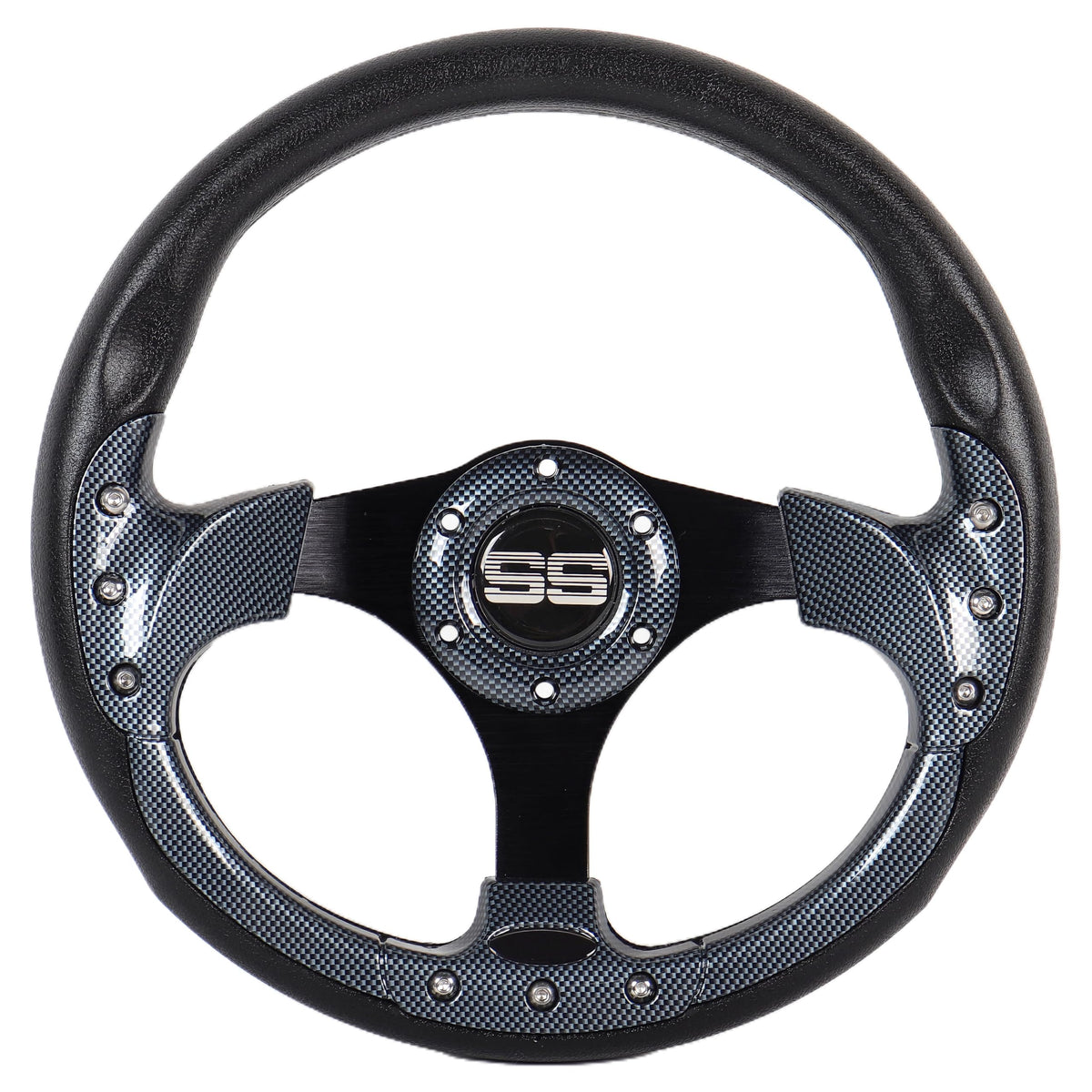 HENKOOLA 12.5-inch steering wheel with ergonomic grip for comfortable long drives.