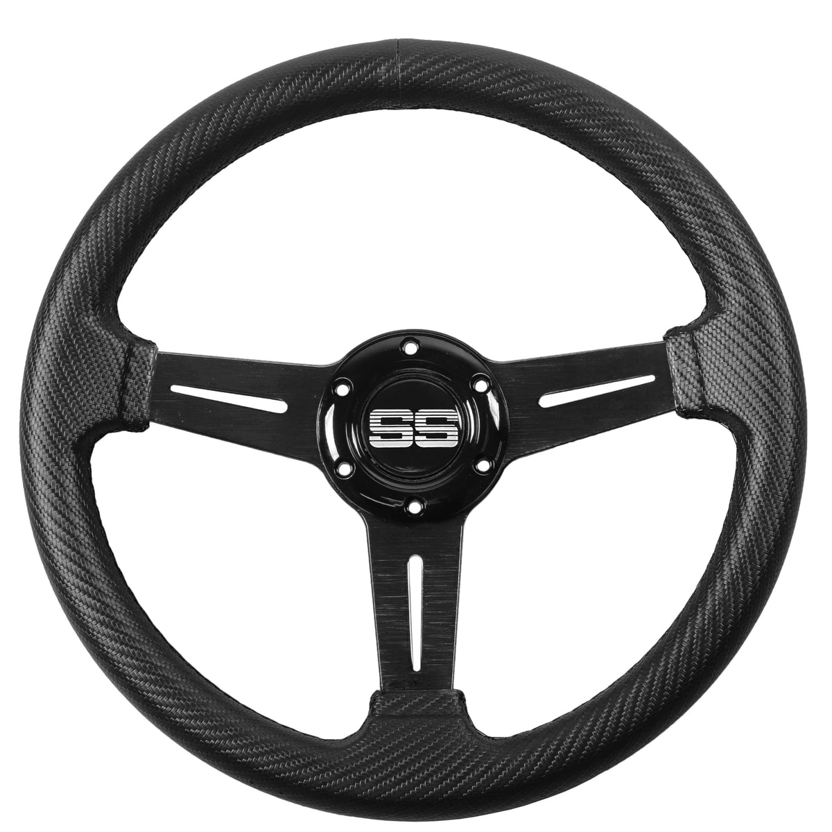 HENKOOLA 13-inch universal steering wheel front view for broad cart compatibility.