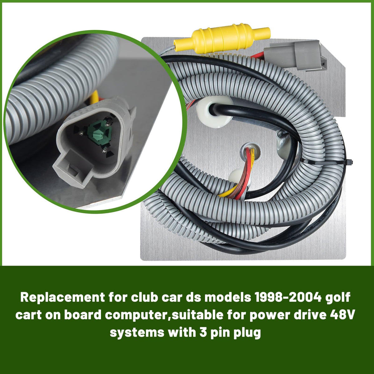 HEOHOU 3-pin plug close-up for easy installation.