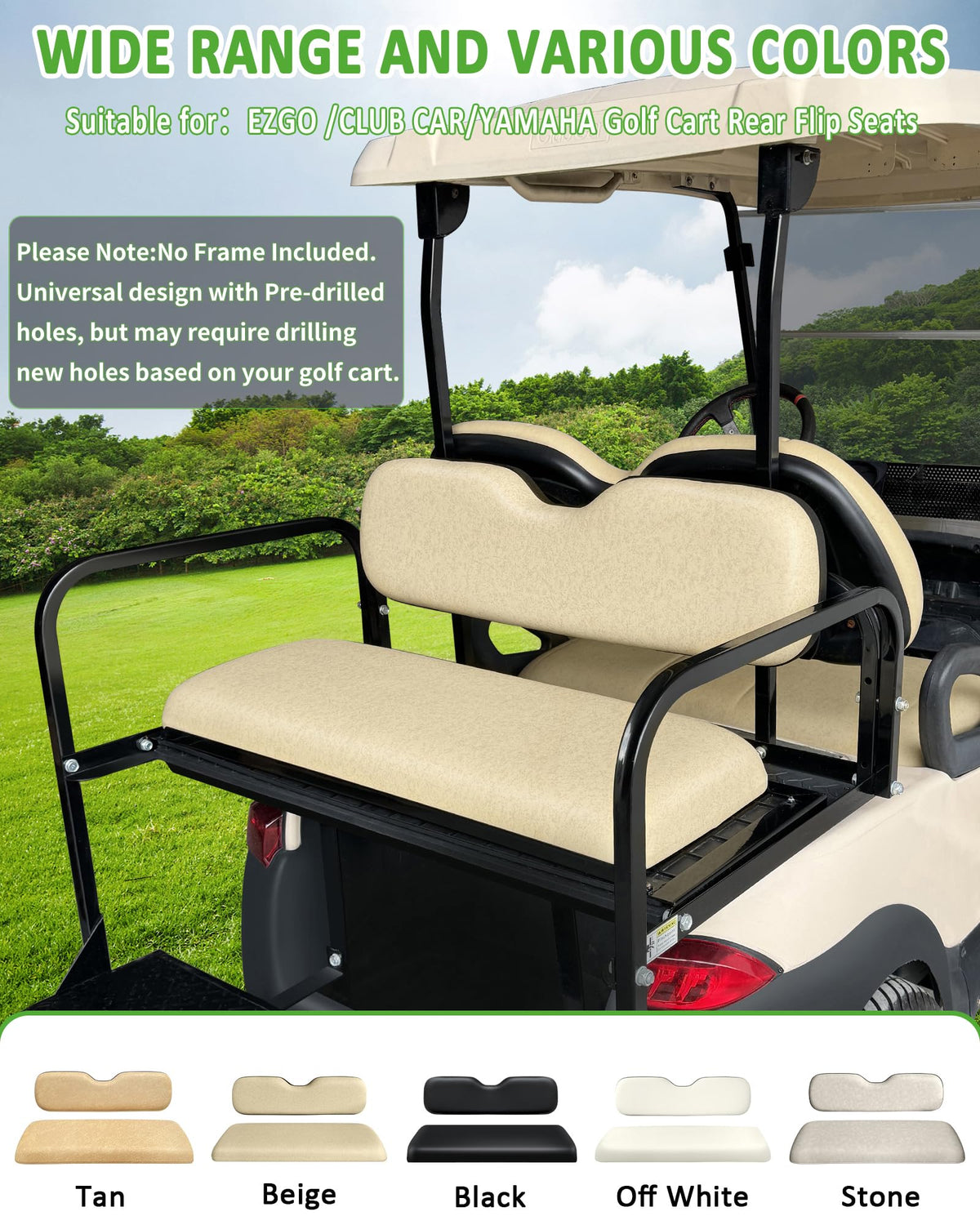 HEOHOU back seat bottom cushion beige highlights comfortable padding for longer rides