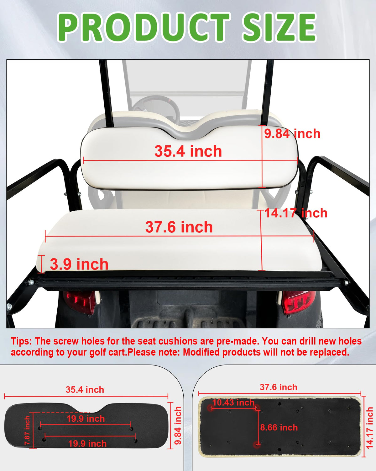 HEOHOU back seat cushion dimensions help verify a precise fit