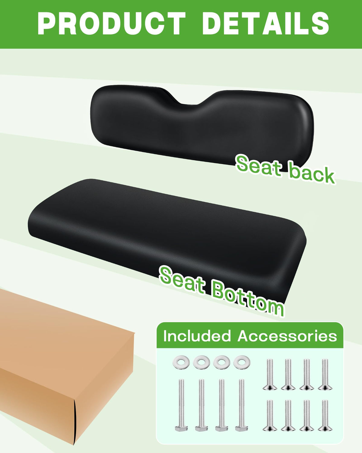 HEOHOU Club Car Precedent rear seat cushions in use.