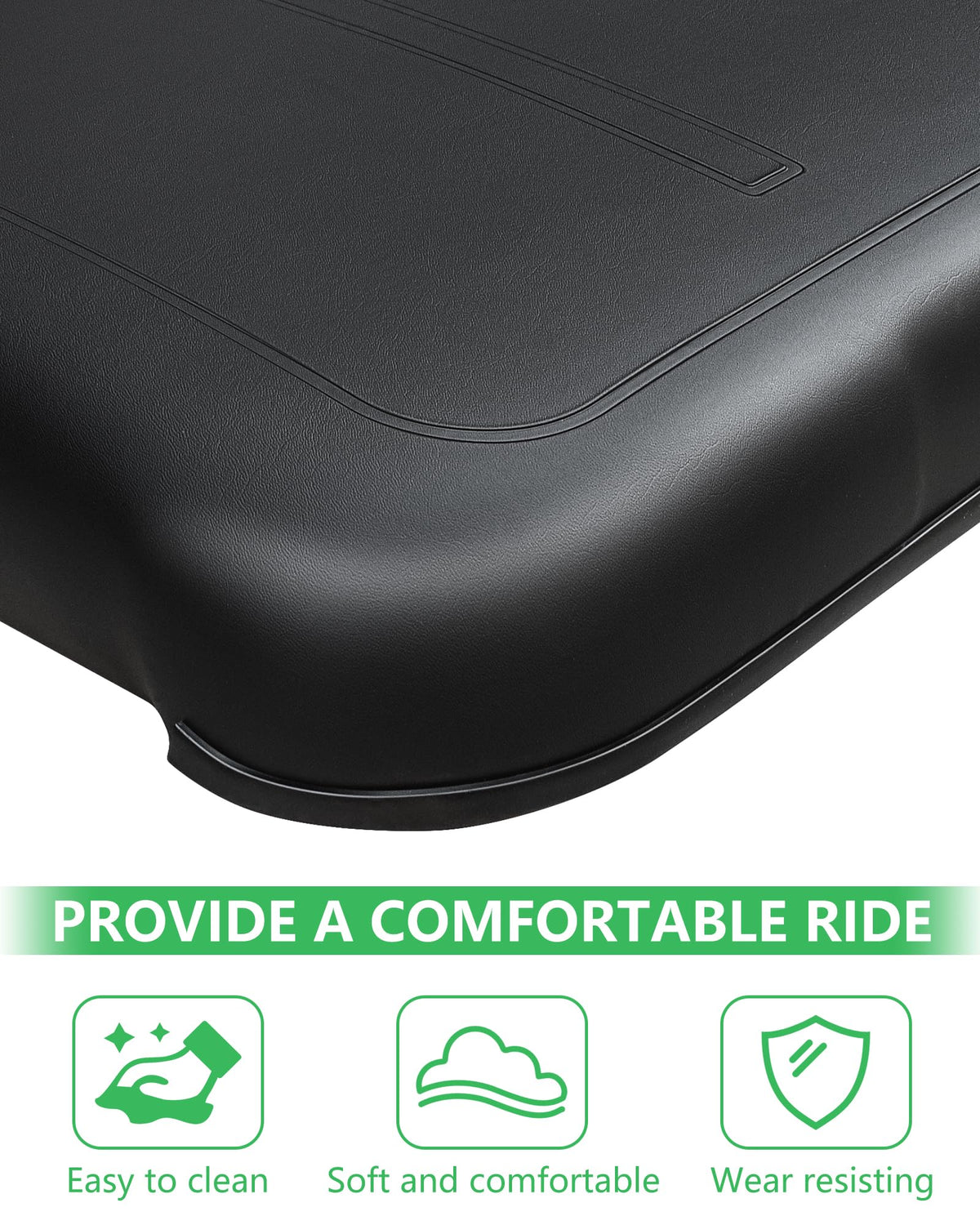 HEOHOU EZGO front seat bottom cushion in black with predrilled holes for easy installation
