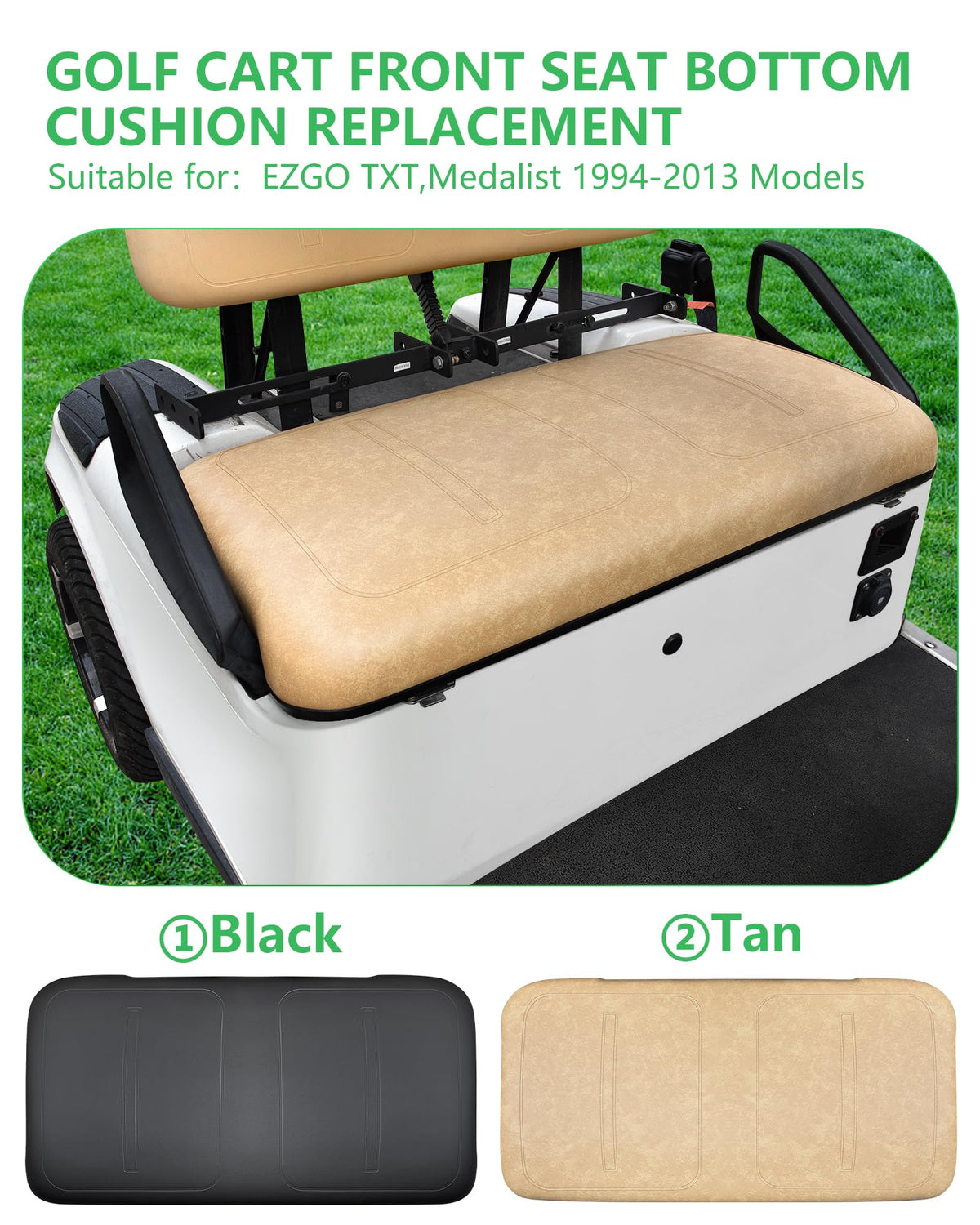 HEOHOU EZGO TXT Medalist front-seat bottom assembly, easy fit with predrilled holes