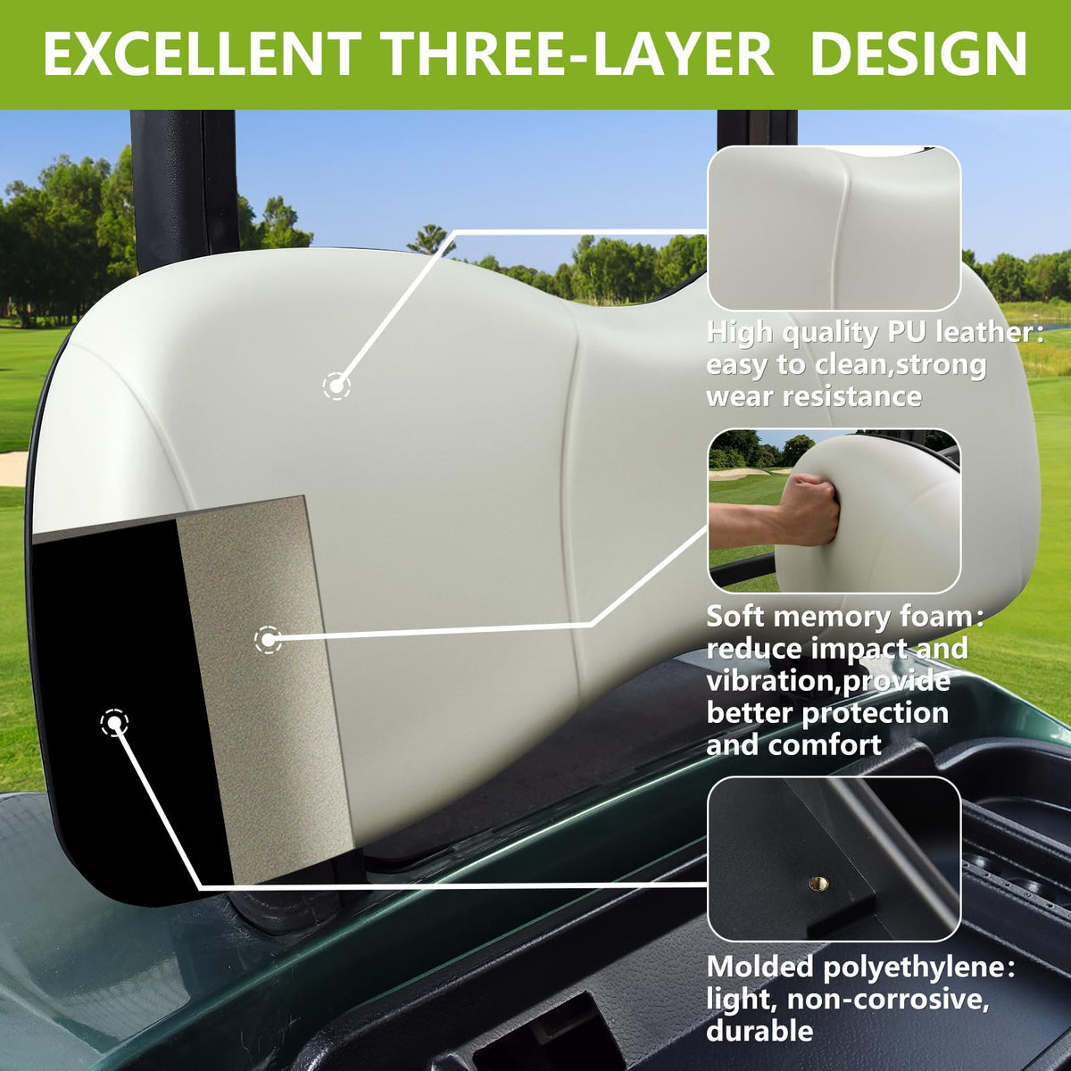 HEOHOU three-layer material design indicating comfort and vibration dampening