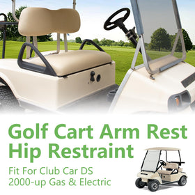 HEOHOU arm rest hip restraint mounted on Club Car DS demonstrating stable support