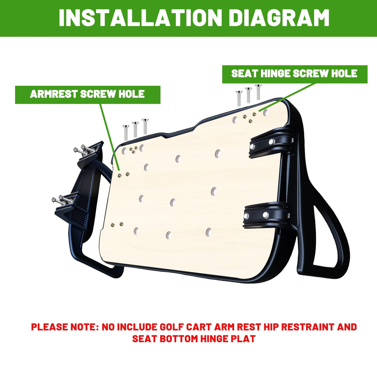 Predrilled holes align for quick mounting on the HEOHOU cushion.