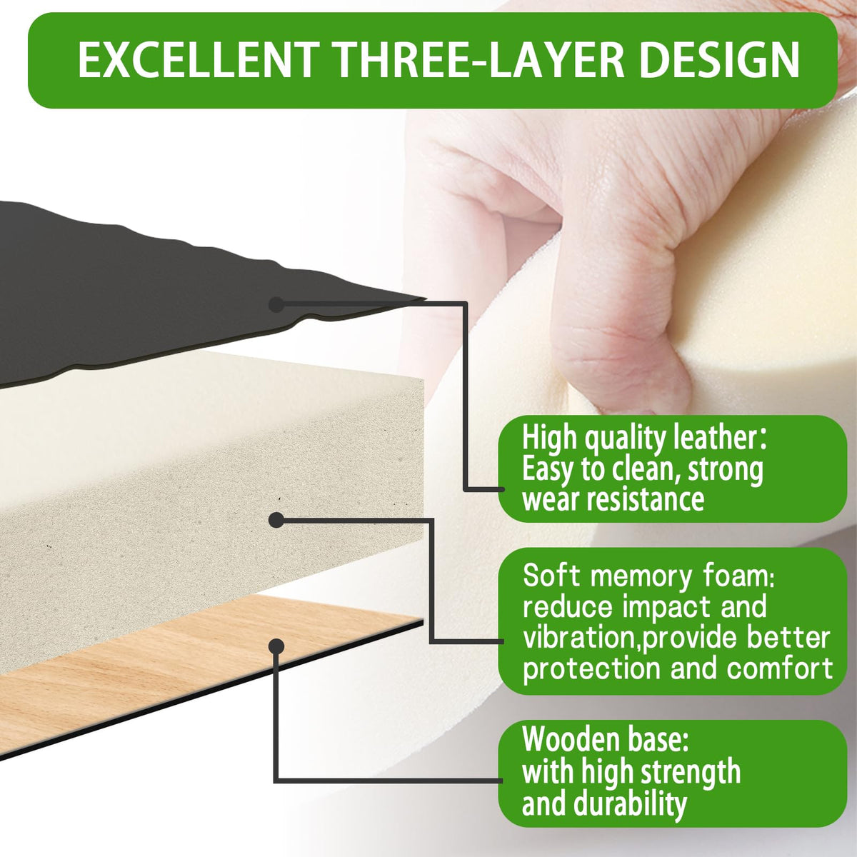 HEOHOU cushion with predrilled holes enables quick installation