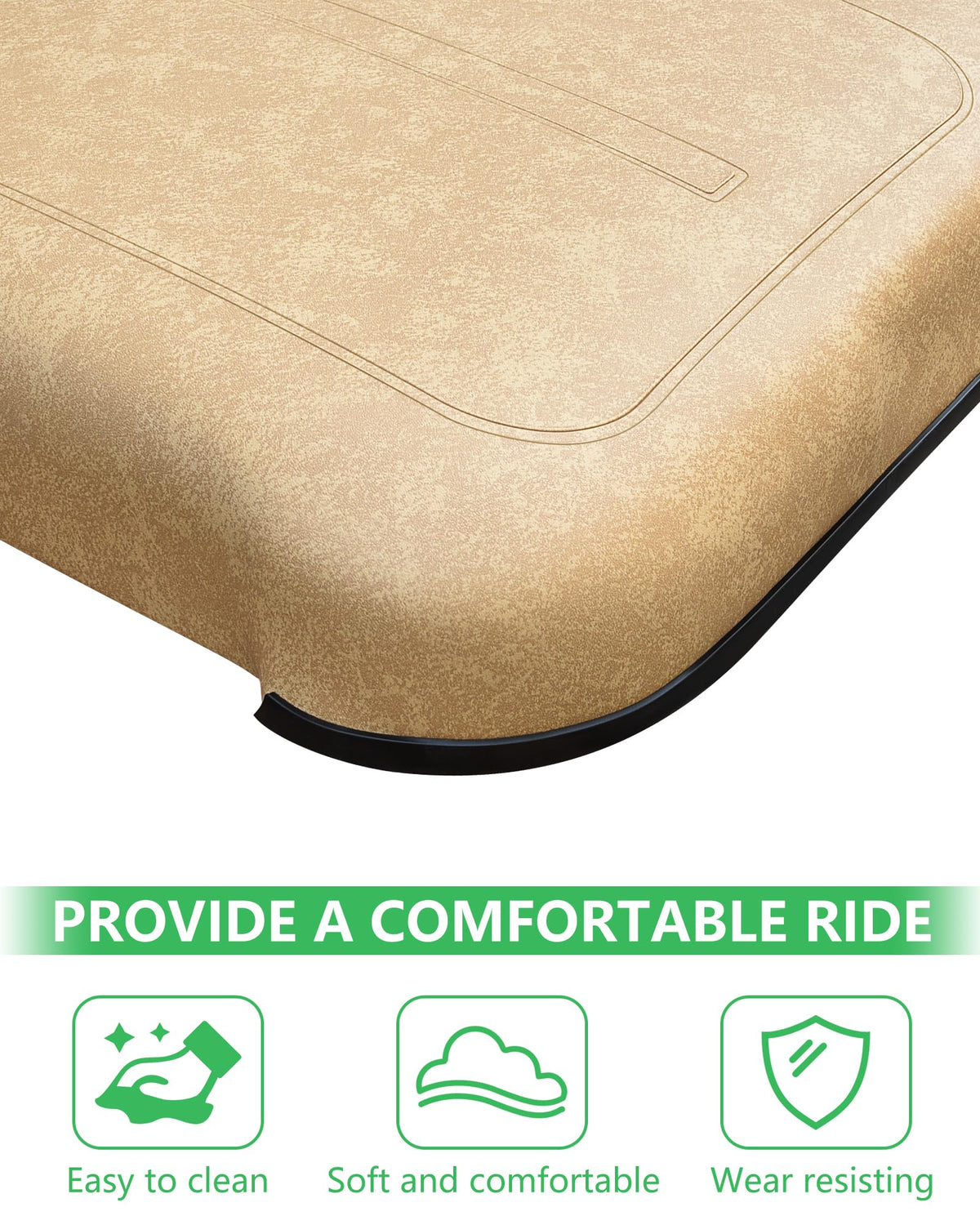 HEOHOU PU leather cushion tan, durable wear resistance for golf cart seats