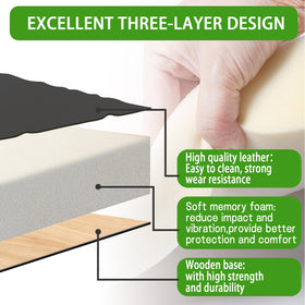 Three-layer foam core design cushions impact for a more comfortable drive.