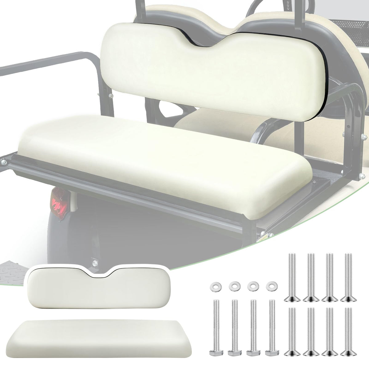 HEOHOU universal rear seat back cushion on a golf cart, enhanced comfort