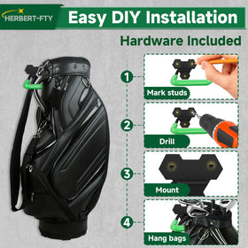 Herbert-fty rubber-coated hooks prevent strap damage while holding bags securely