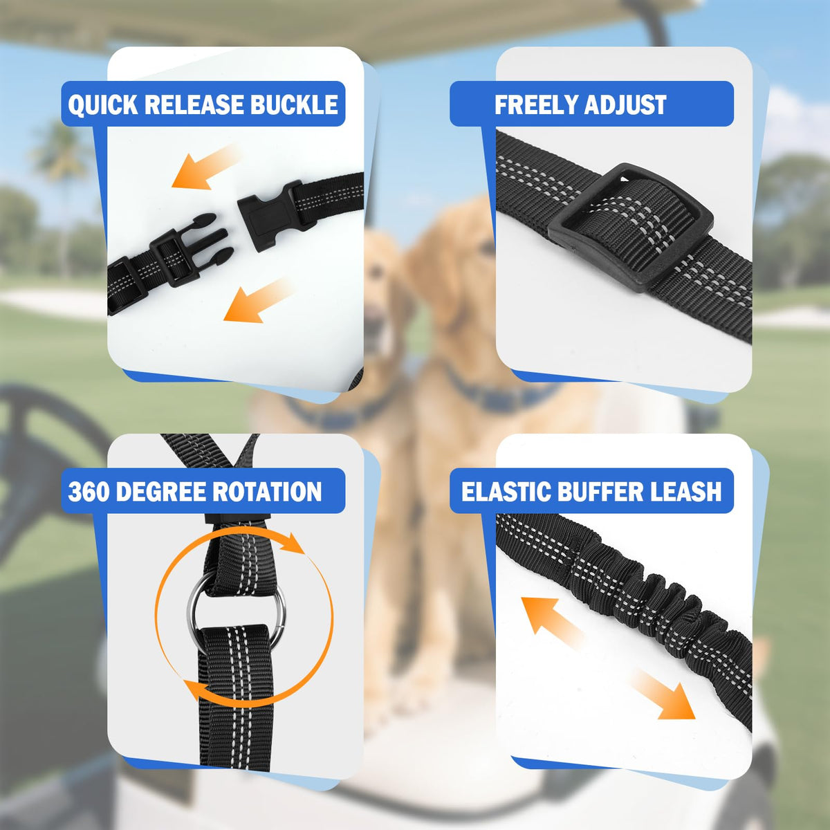 Hezaosth easy clip to collar for quick attachment