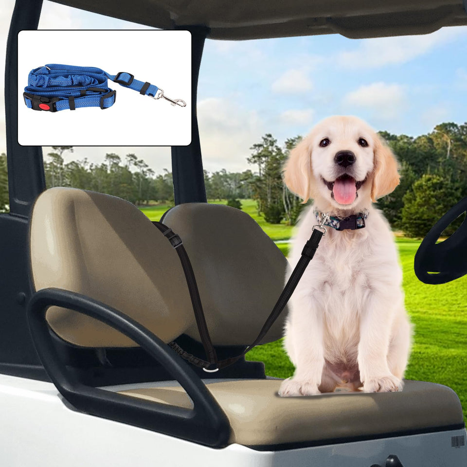 Hezaosth golf cart dog seat belt attached to seat keeps dogs secure during rides