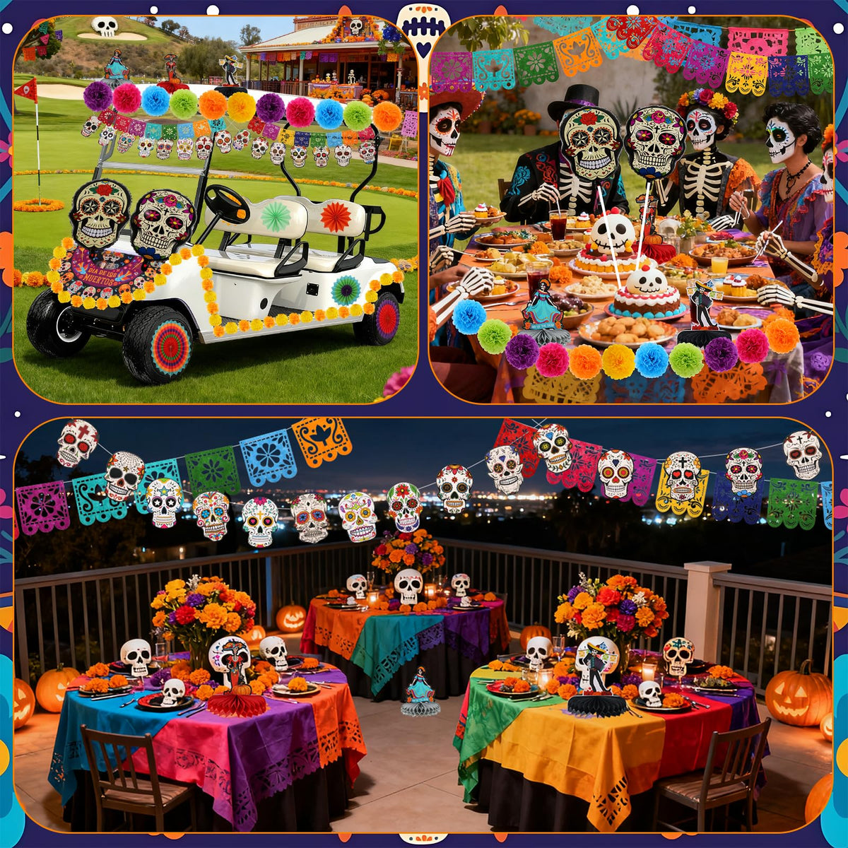 HFYZZ dead skull honeycomb adds dimensional centerpiece for celebrations