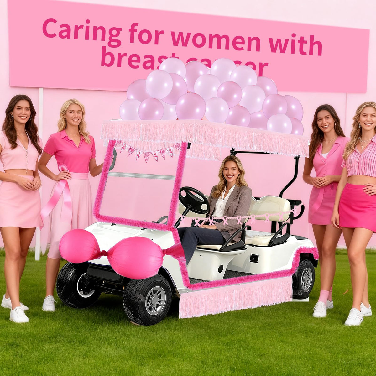 HFYZZ golf cart decoration kit makes outdoor route displays easy.