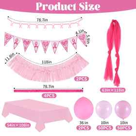 HFYZZ pink ribbon gauze fabric bundle for banners and décor at fundraisers.