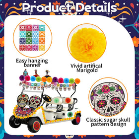 HFYZZ sugar skull banner elevates Dia de los Muertos table or cart decor