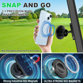 Quick tool-free EZGO, Club Car, Yamaha attachment for easy setup.