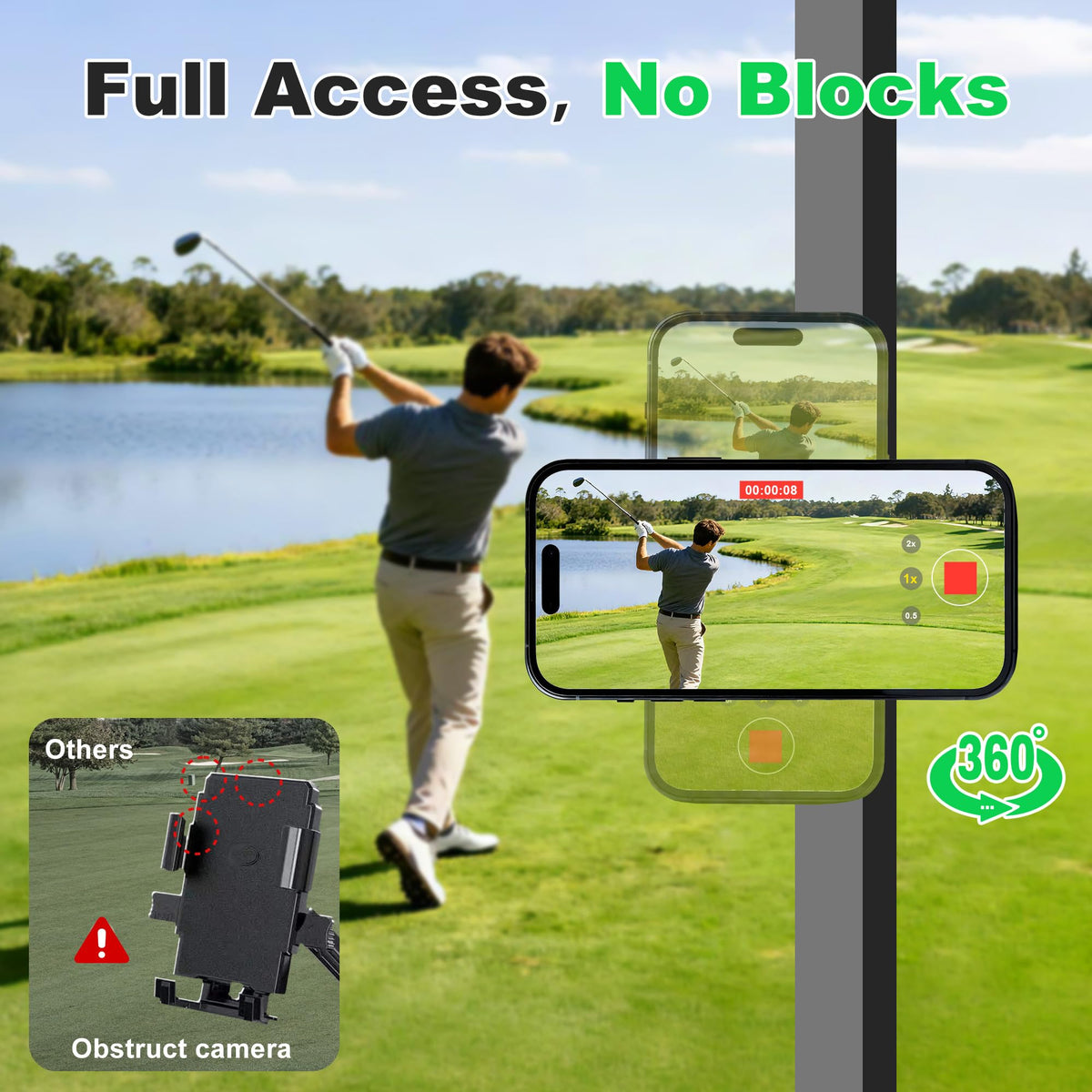 Strong hold on bumpy fairways reduces distractions during play.