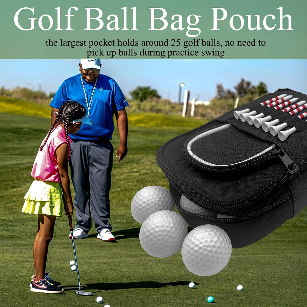 HGNUTAY neat organized storage keeps golf gear tidy on the bag