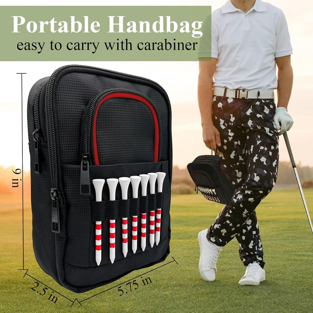 HGNUTAY golf pouch offers gadget storage near reach during rounds.