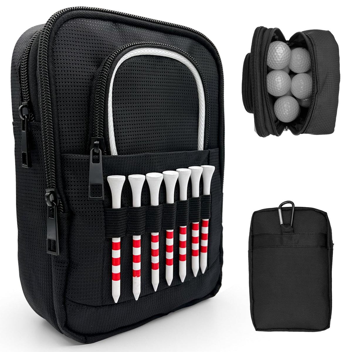 HGNUTAY golf valuables pouch with open compartments for quick access