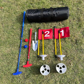 HH-GOLF customizable beach or backyard course setup for outdoor play.