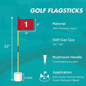 HH-GOLF flags and cups ready to customize your course layout.