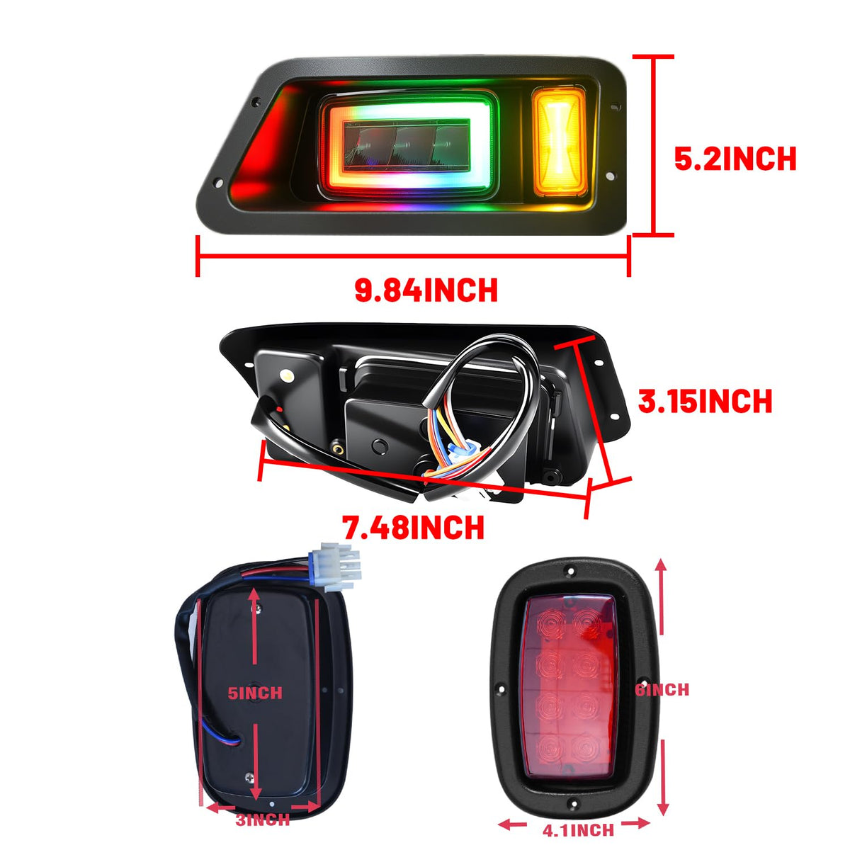 HHLZM front and rear lights complete safety kit for Yamaha G14-G22